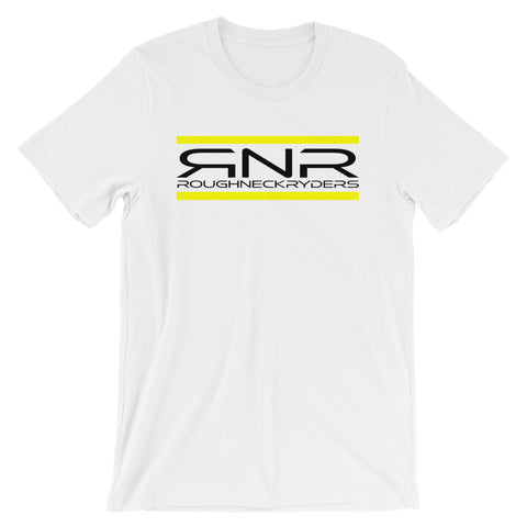 RoughNeckRyders White tee with construction color scheme